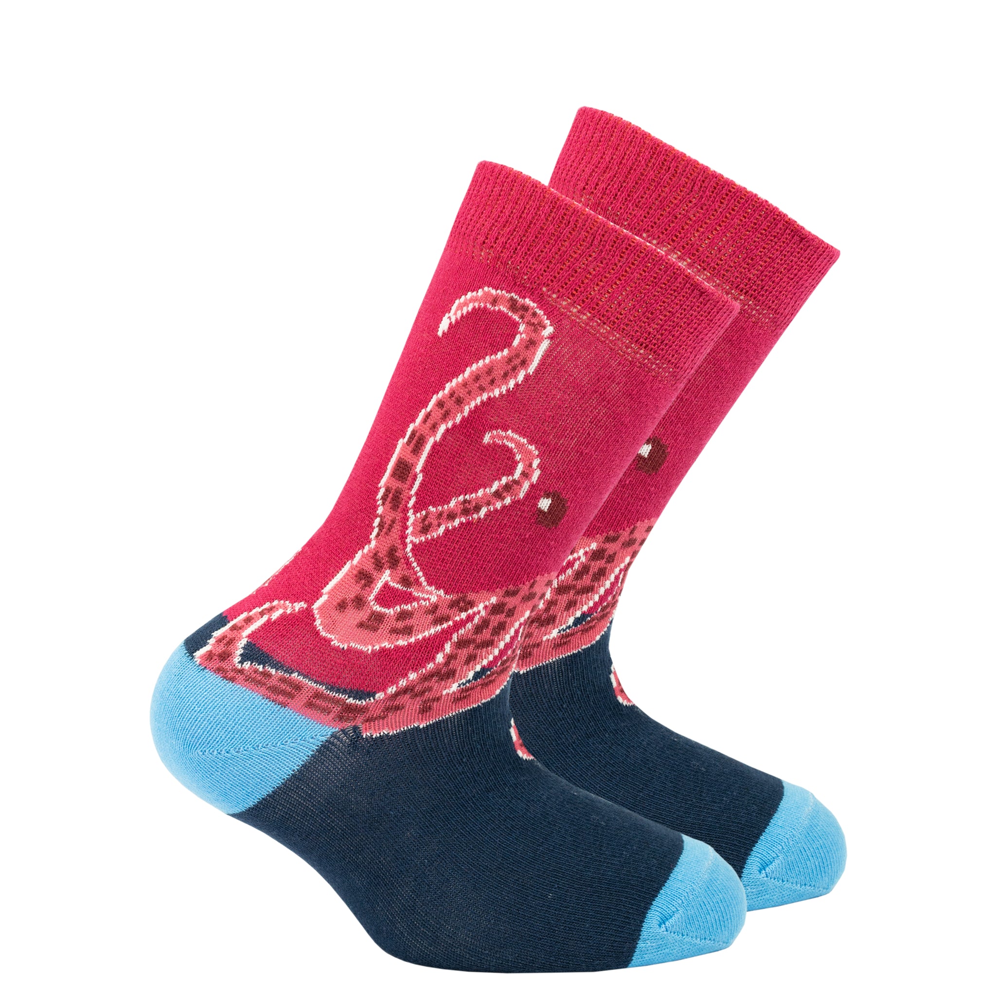 Kids Octopus Socks red and blue