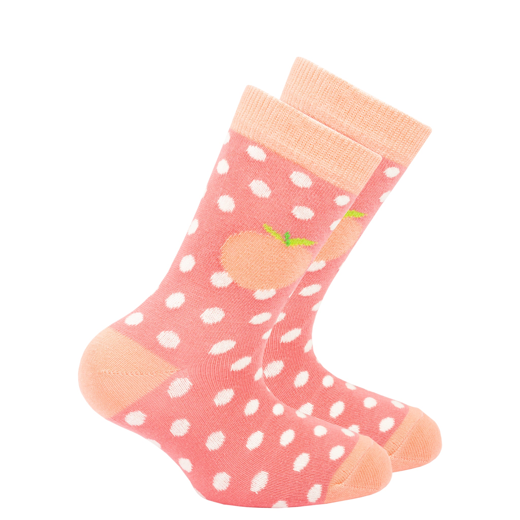 Kids Peach Dot Socks pink