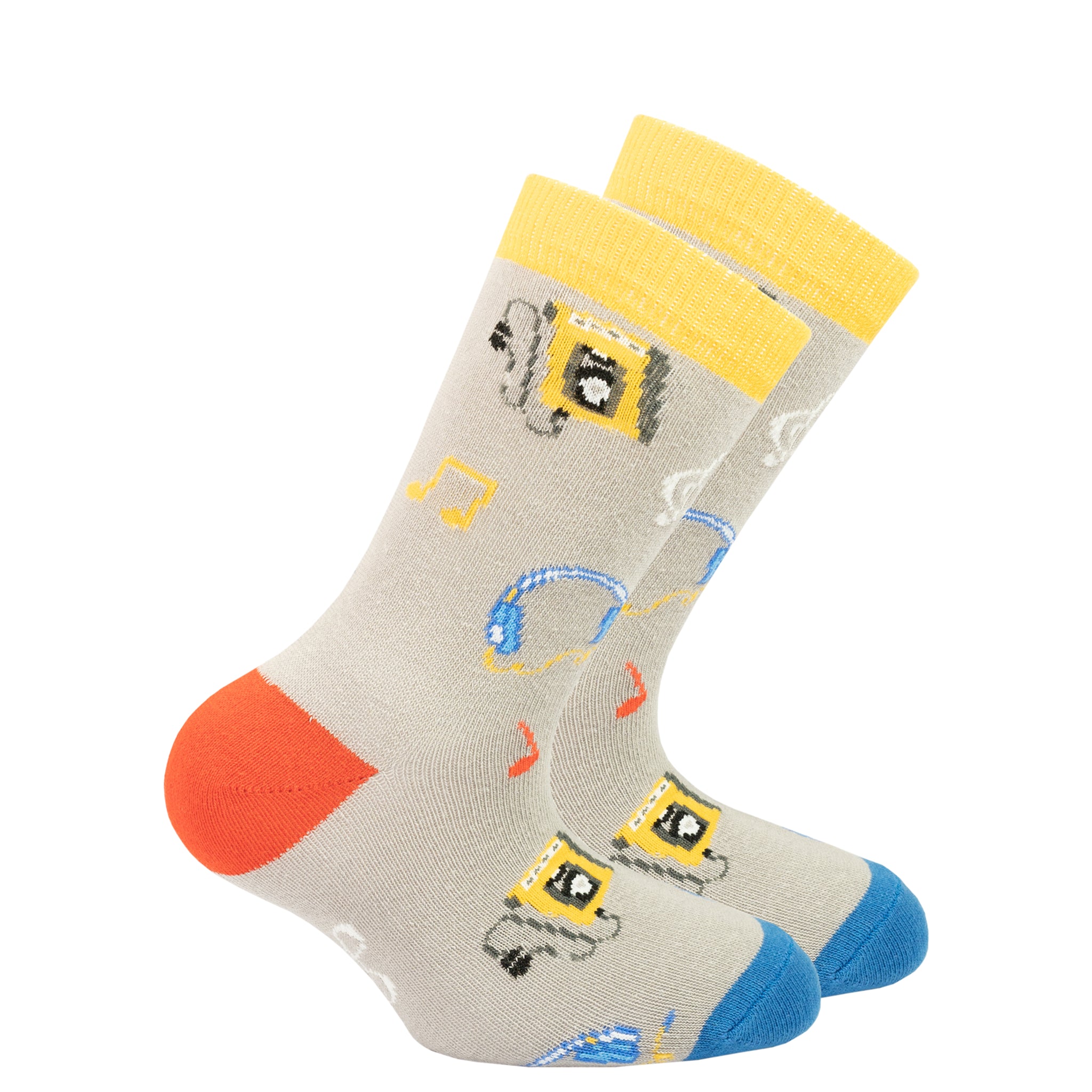 Kids Radio Socks grey and yellow