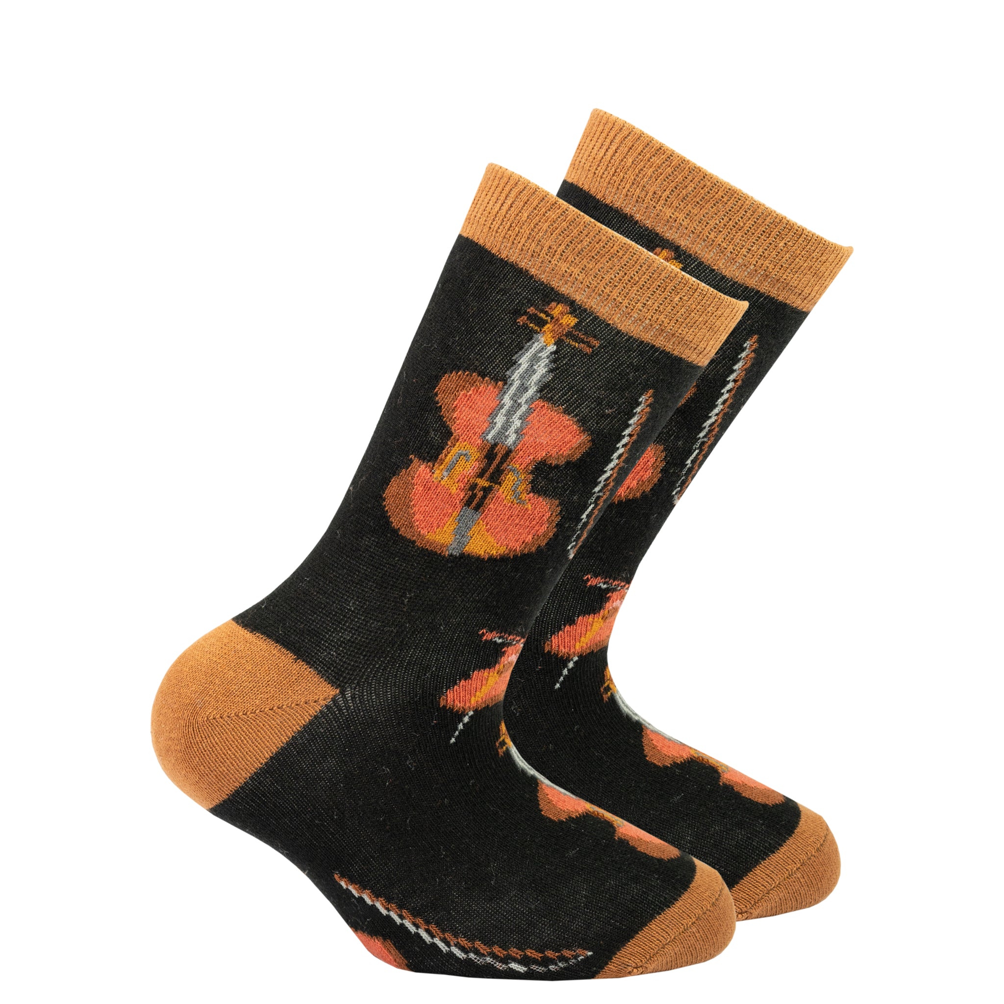 Kids Violin Socks black and orange
