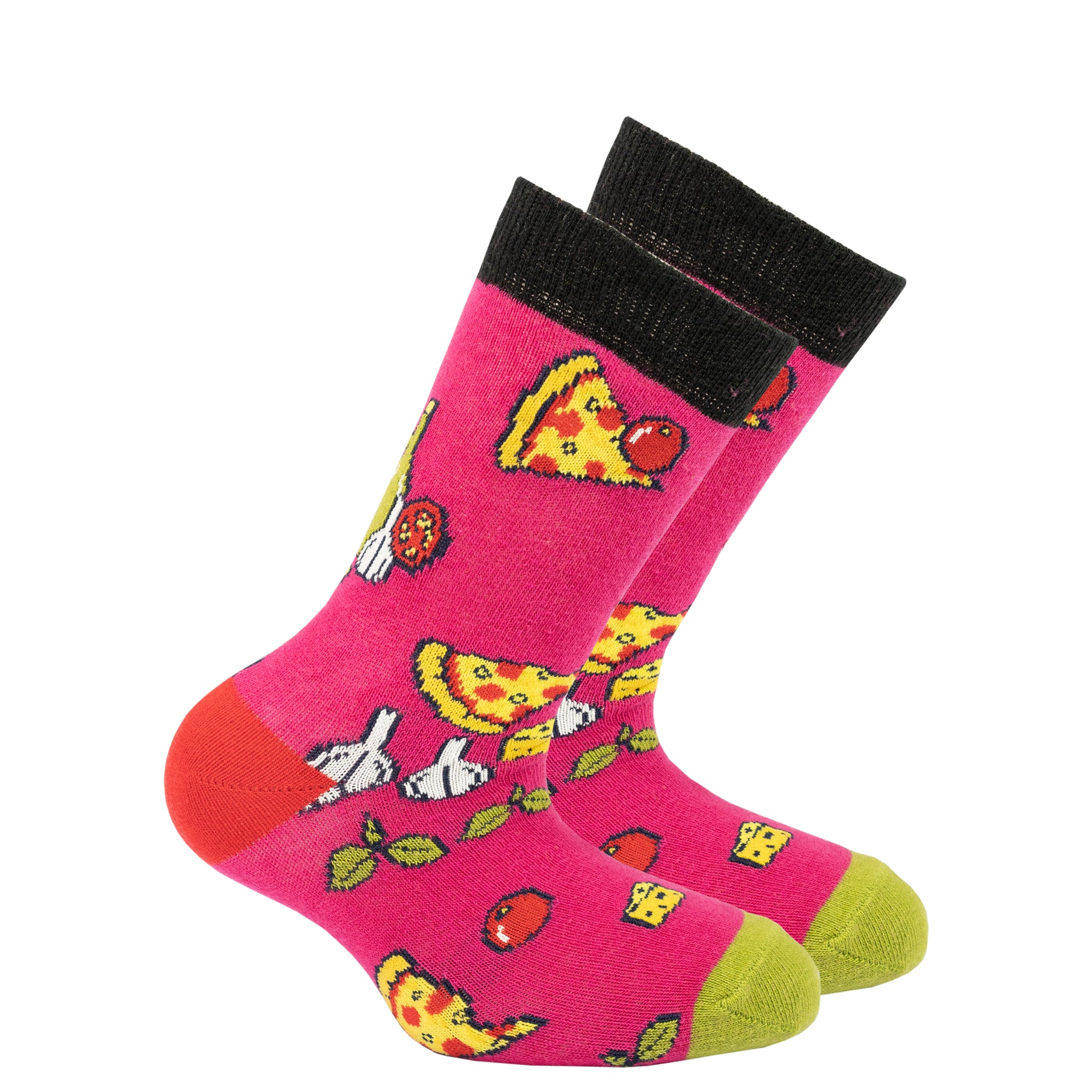 Kids Pizza Chef Socks red and pink