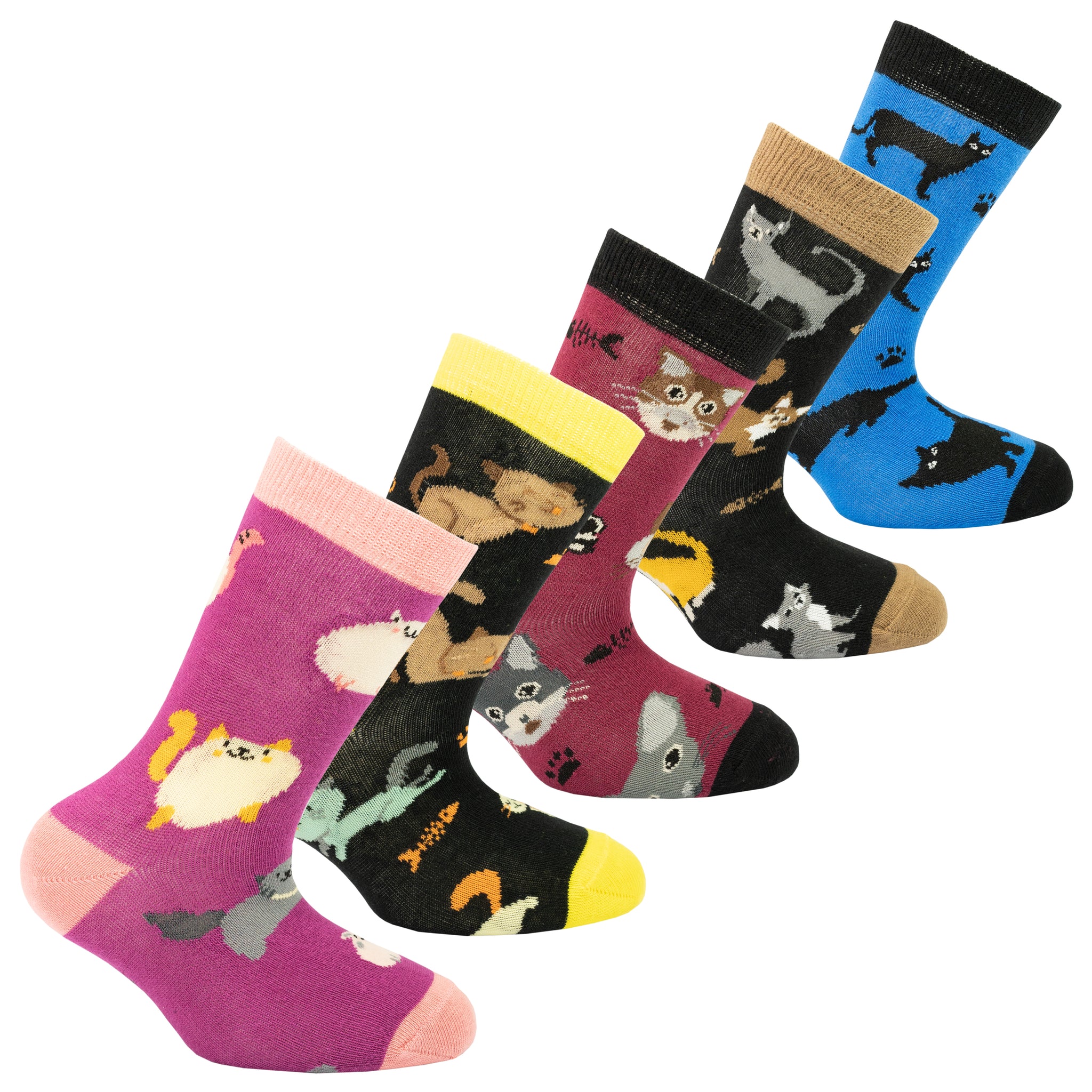 Kids Cute Cats Socks 5-Pack - Socks n Socks