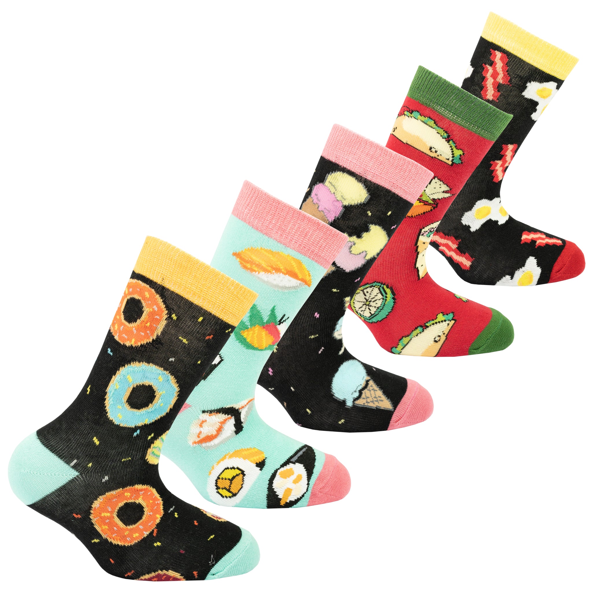 Kids Fast Food Socks 5-Pack colorful