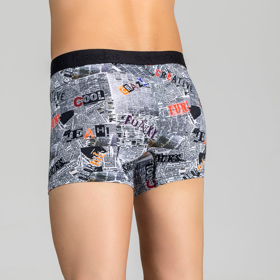 Men's Newspaper Boxer Brief grey 