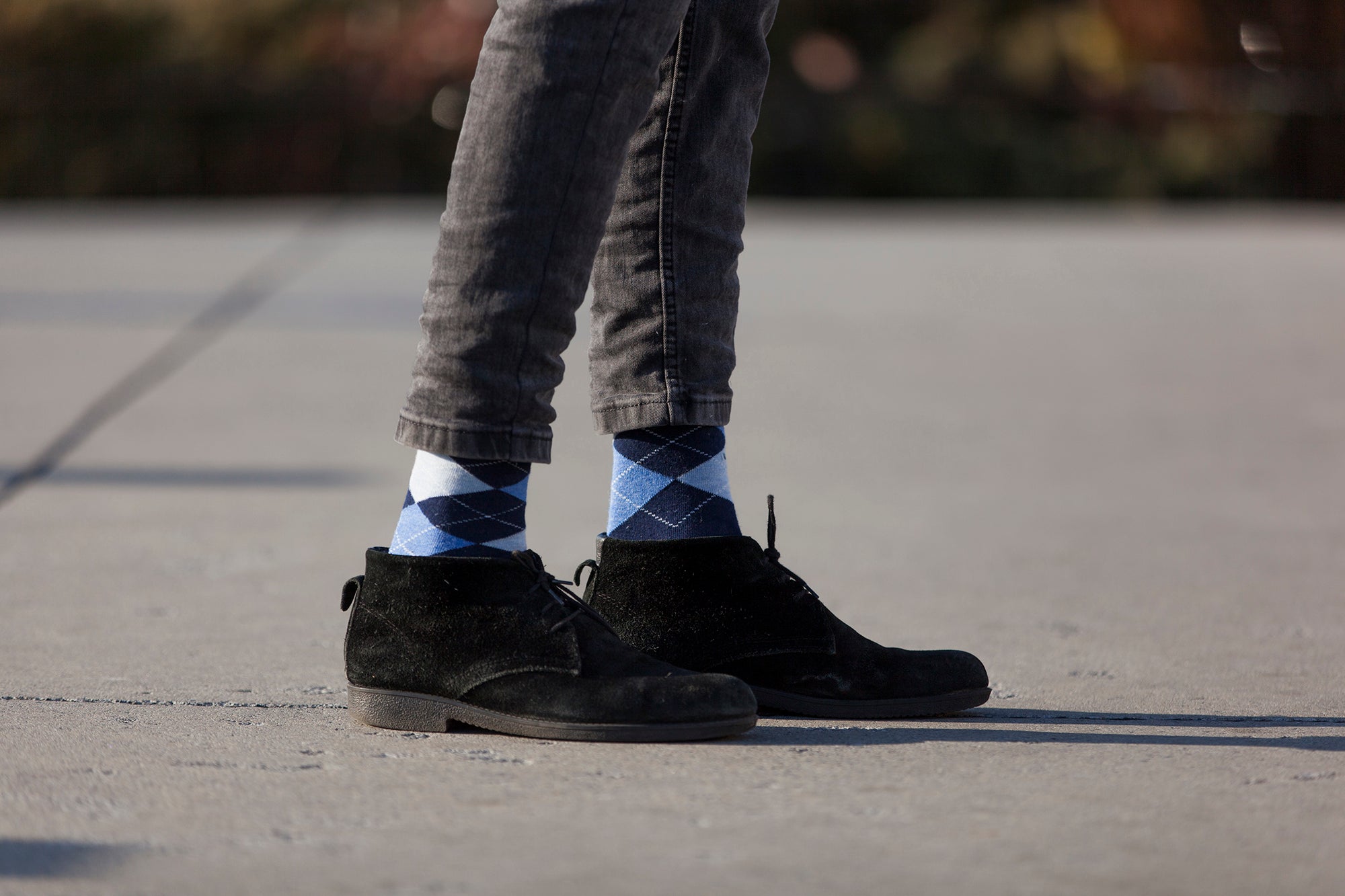 Men's Navy Argyle Socks