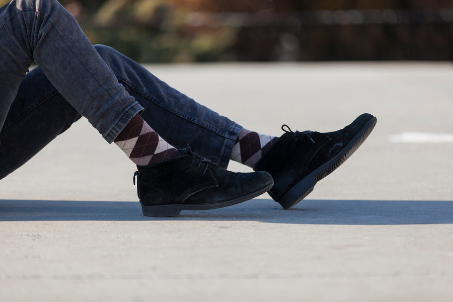 Men's Brown Argyle Socks
