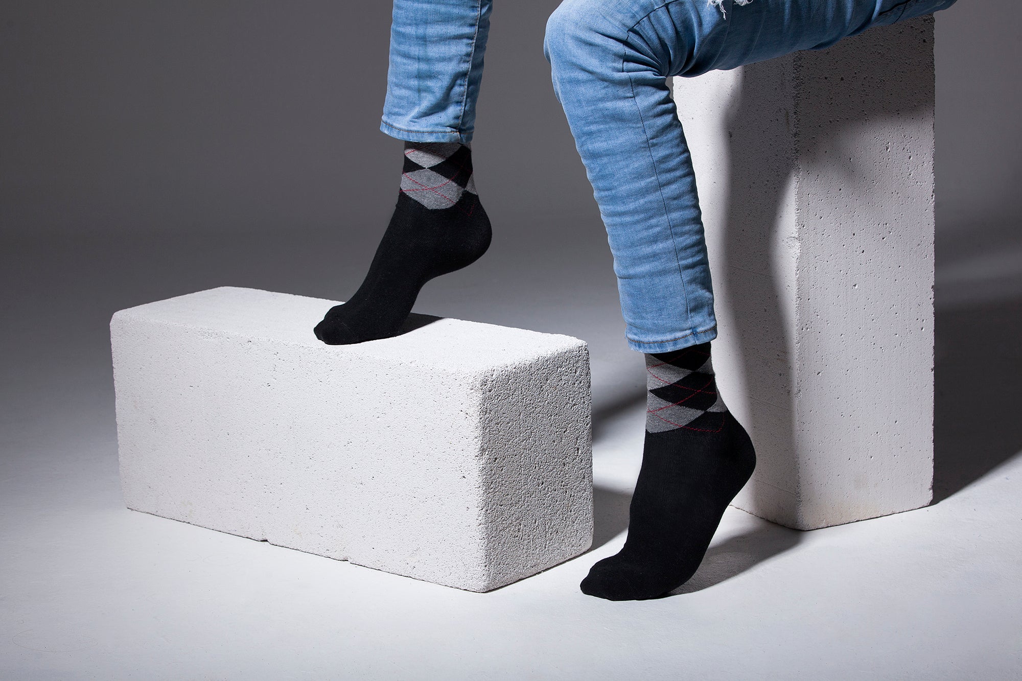 Men's Black Argyle Socks