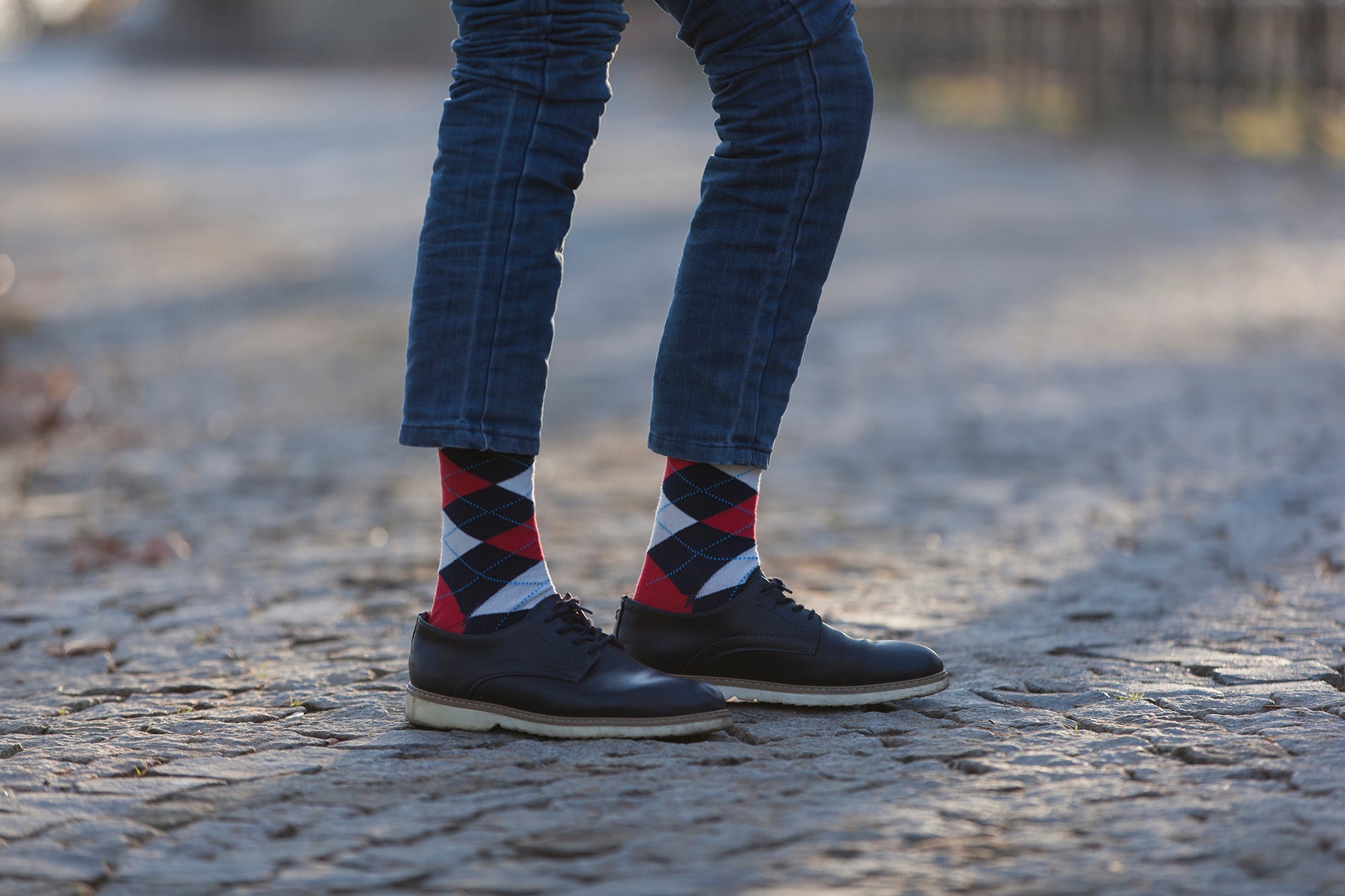 Men's Denim Argyle Socks