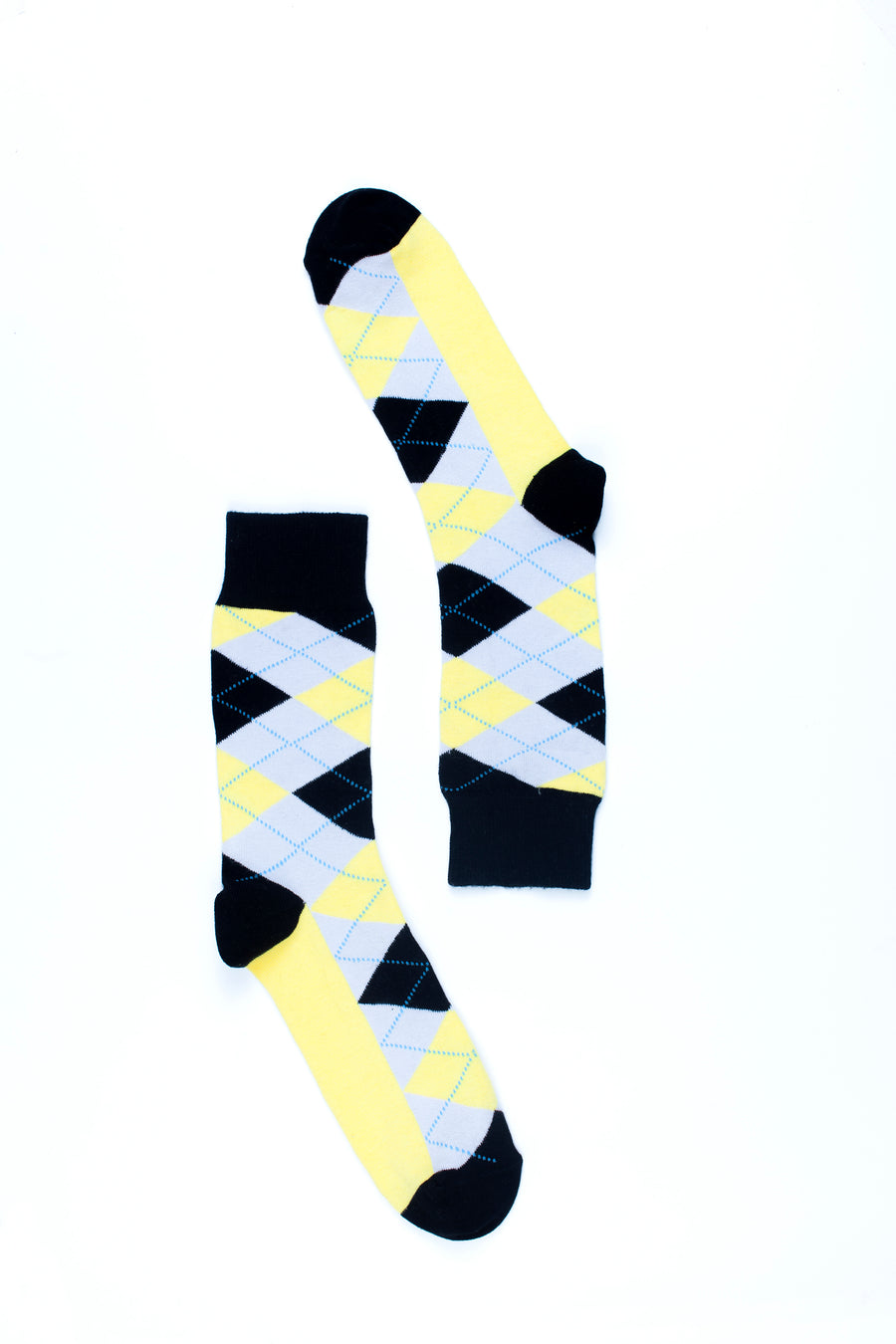 Men's Yellow Coal Argyle Socks