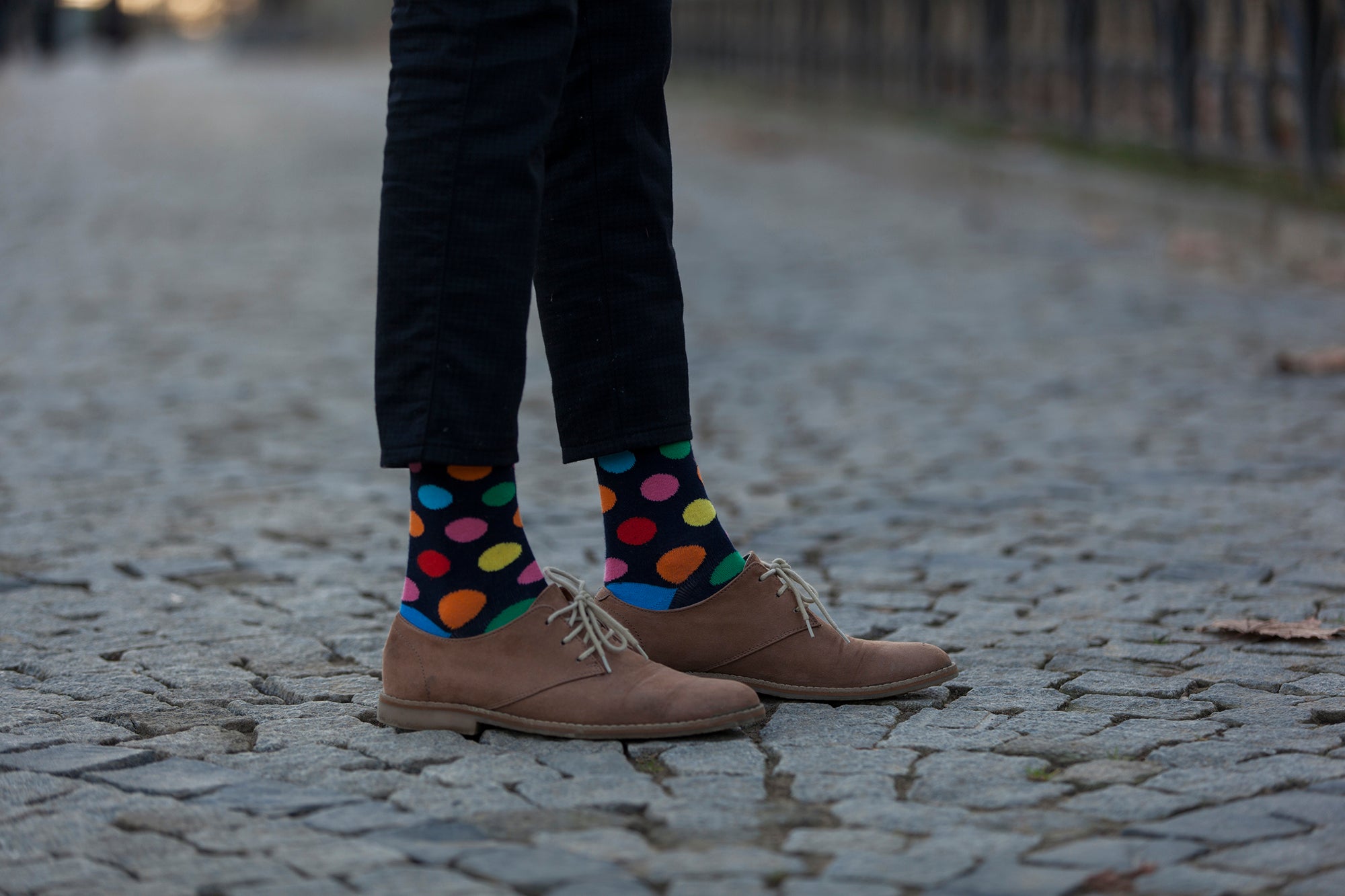 Men's Pink Sky Dot Socks