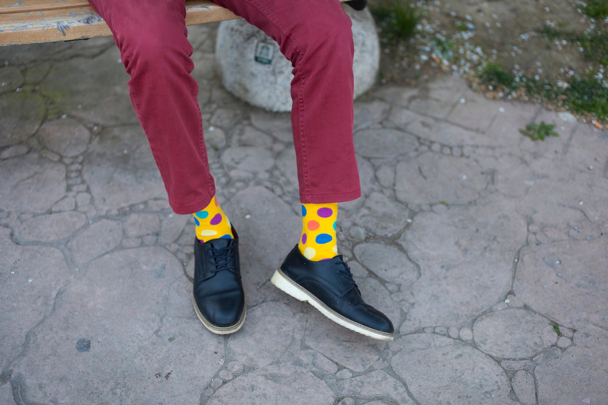 Men's Mixed Yellow Dot Socks