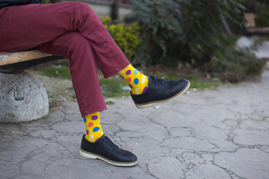 Men's Mixed Yellow Dot Socks