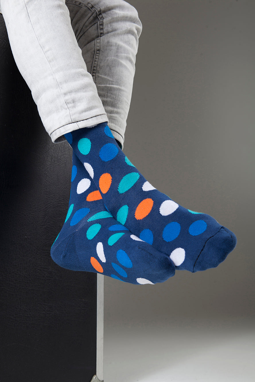 Men's Mixed Blue Dot Socks