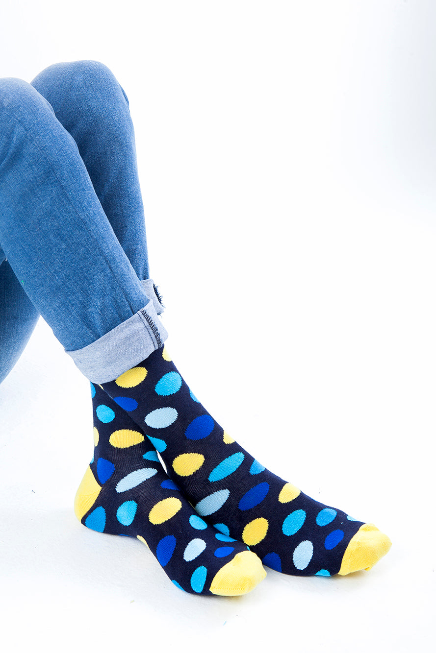 Men's Yellow Sky Dot Socks