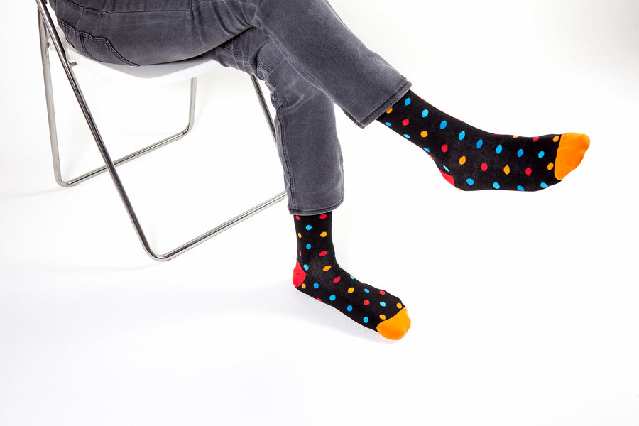 Men's Black Sky Dot Socks