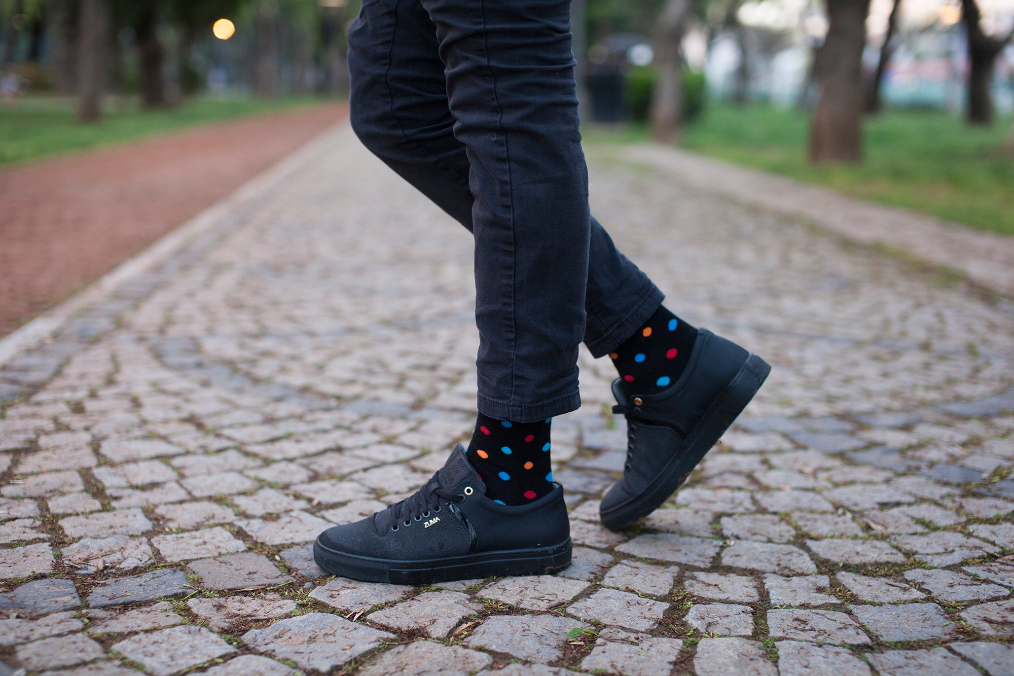 Men's Black Sky Dot Socks