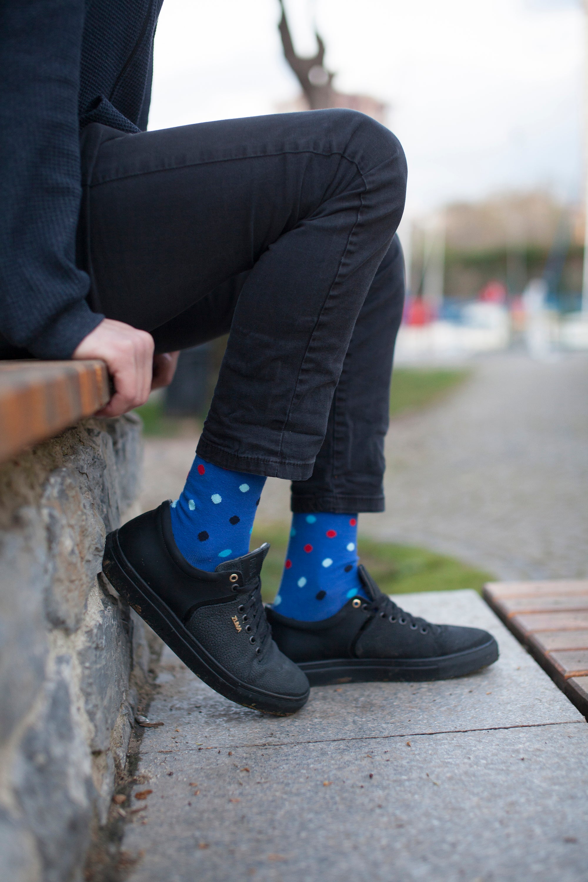 Men's Blue Paradise Dot Socks