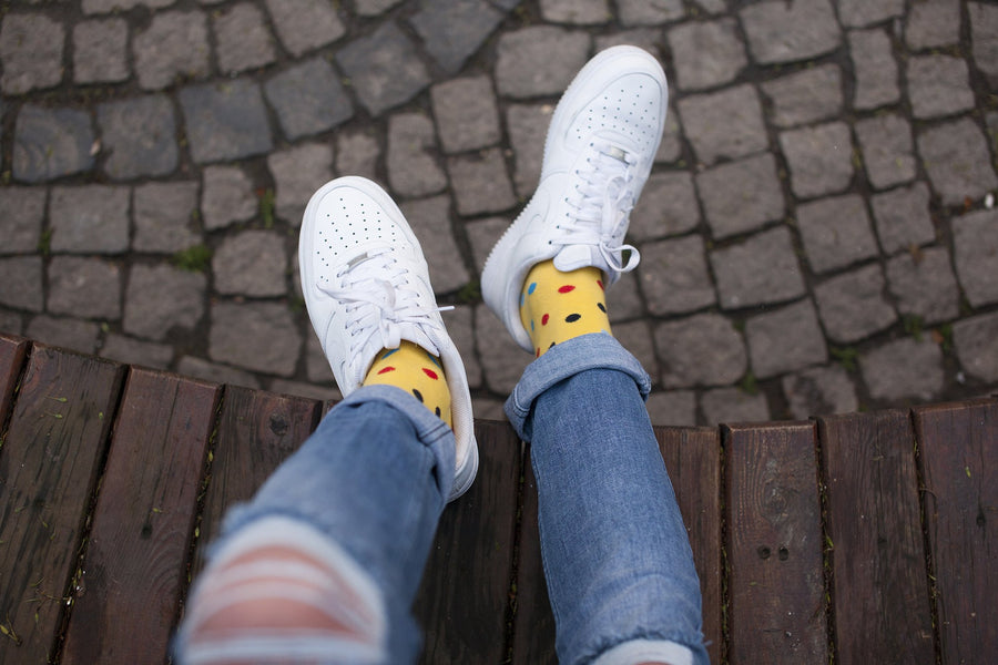 Men's Blazing Yellow Dot Socks