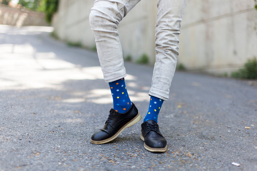 Men's Orange Sea Dot Socks