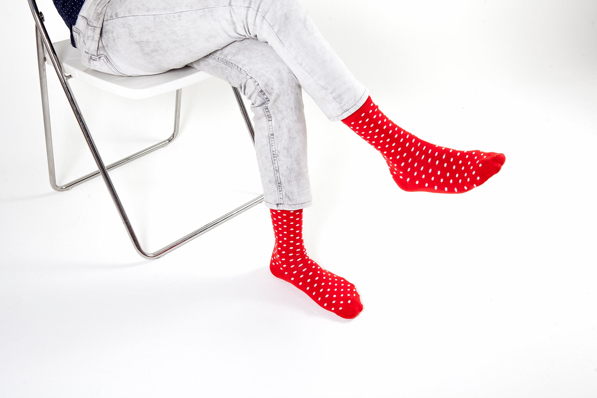 Men's Solid Red Dot Socks