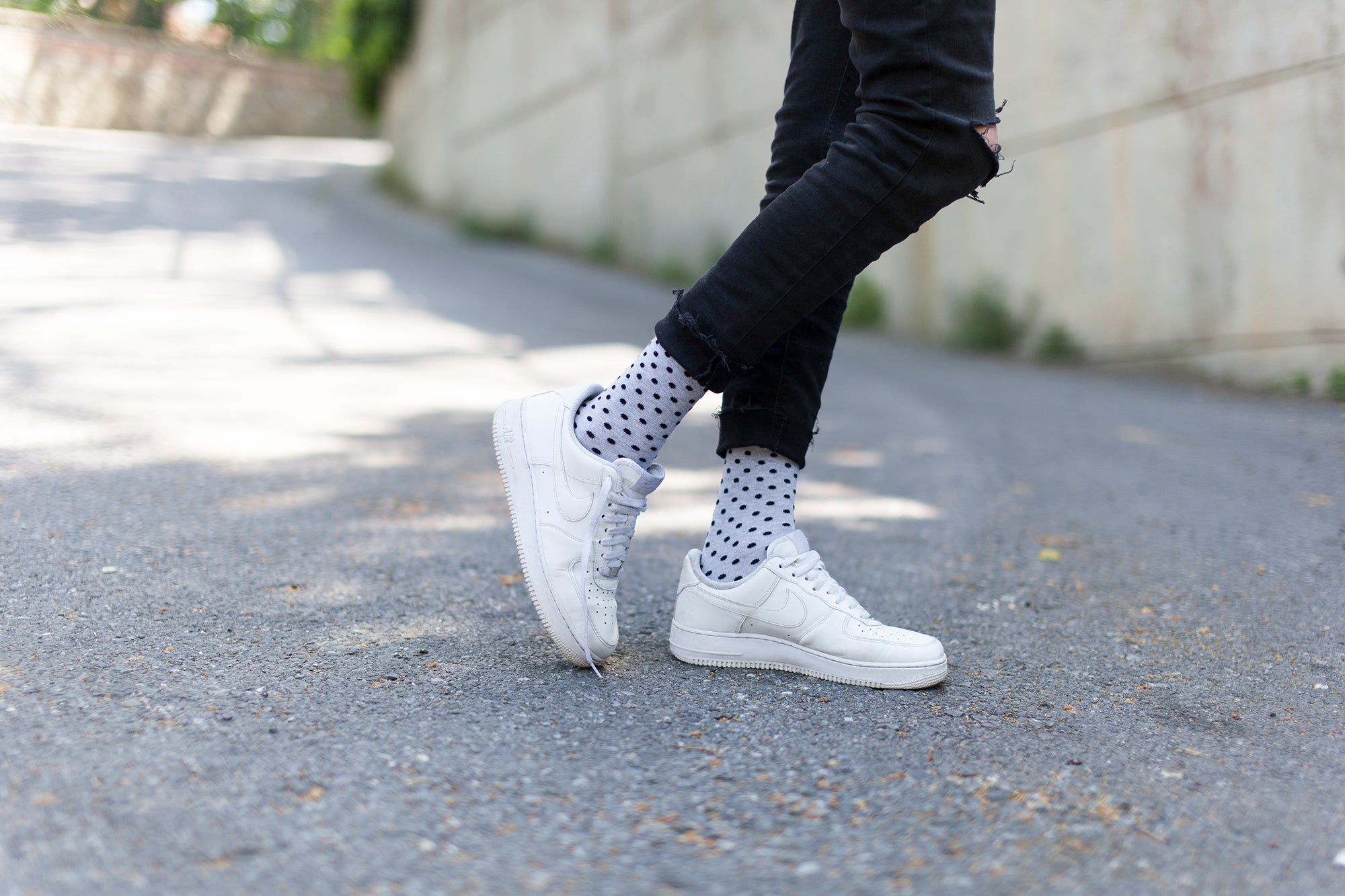 Men's Solid Grey Dot Socks