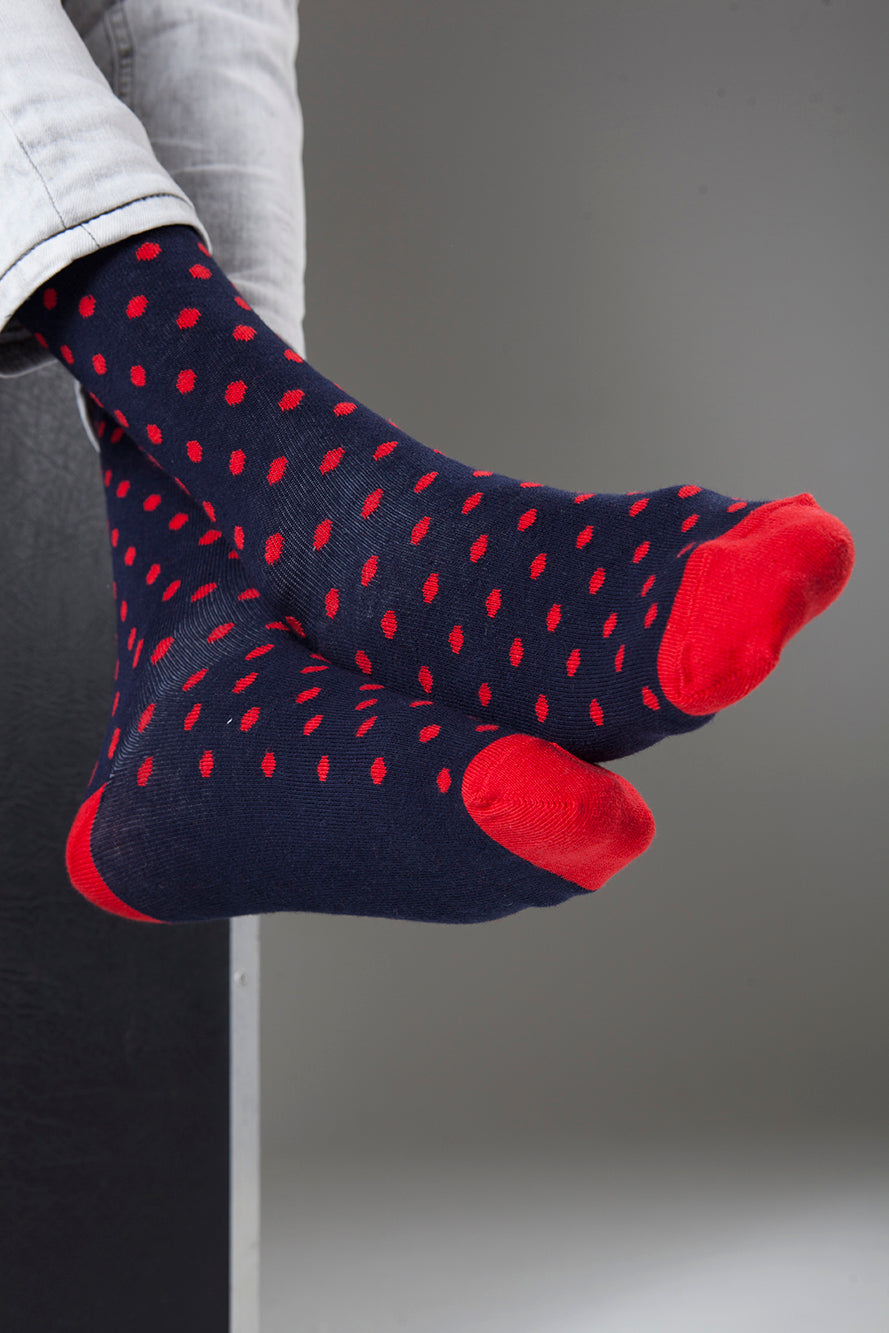 Men's Red Marine Dot Socks