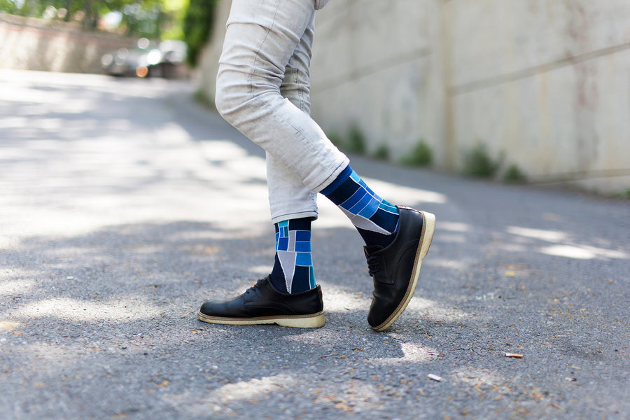 Men's Cobalt Cube Socks