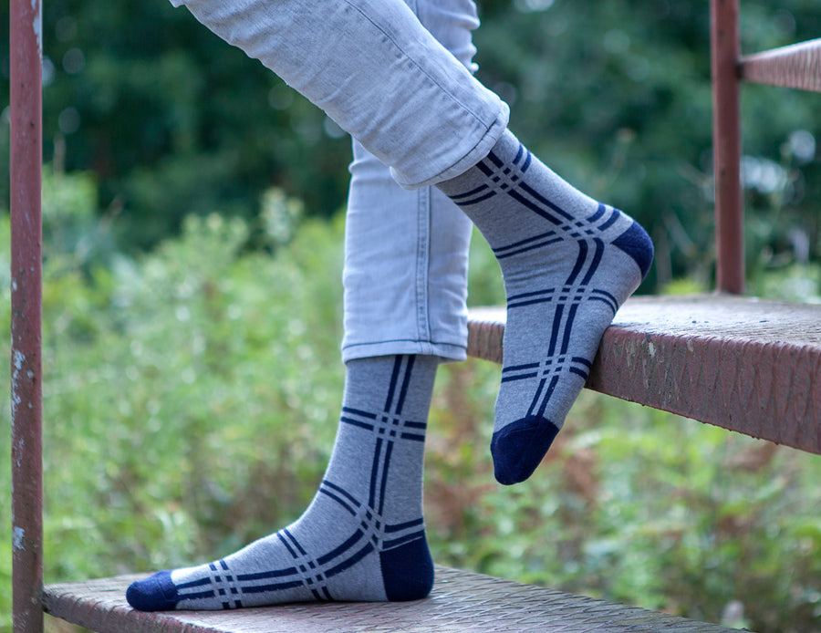 Men's Grey Patterned Socks