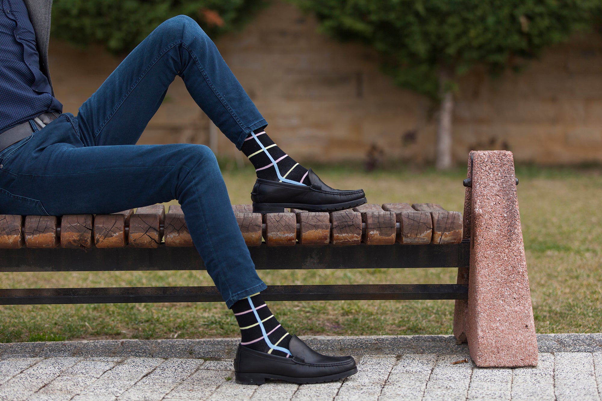 Men's Black Stripe Socks