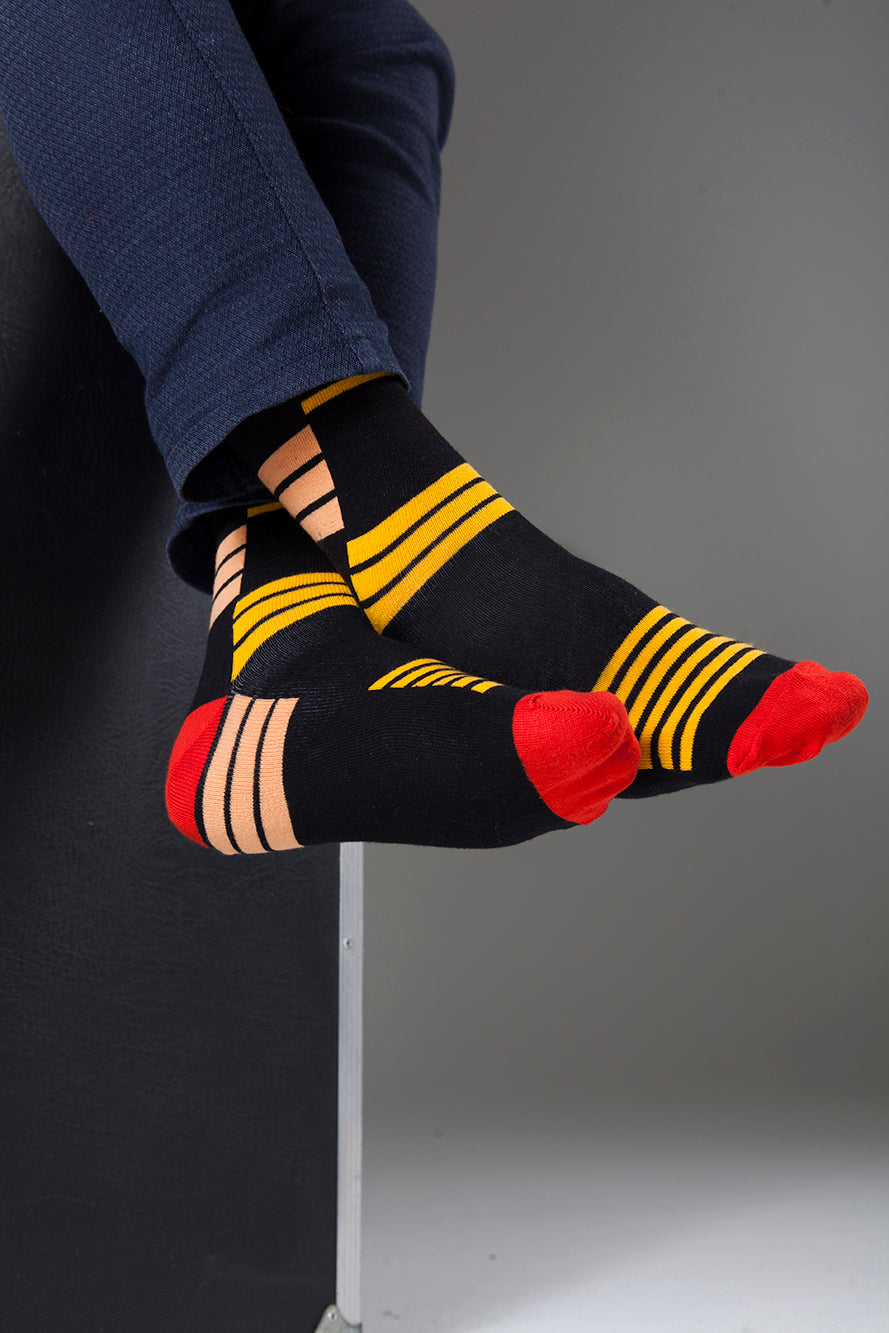 Men's Orange Stripe Socks