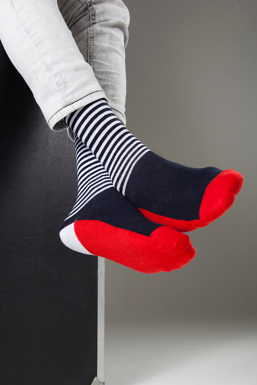 Men's Black-Red Stripe Socks