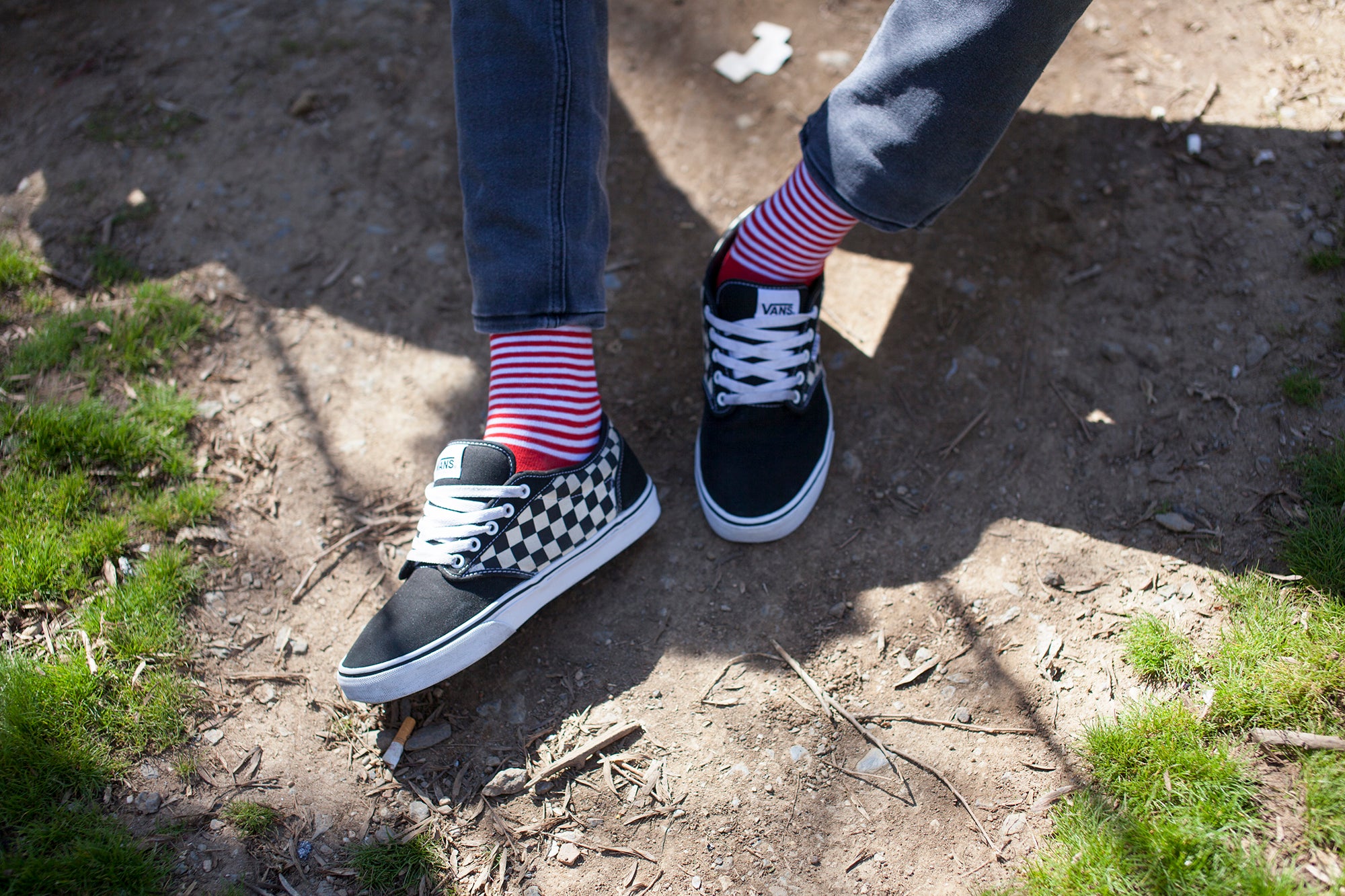 Vans Old Skool Fruit Checker Black & White Skate Shoes