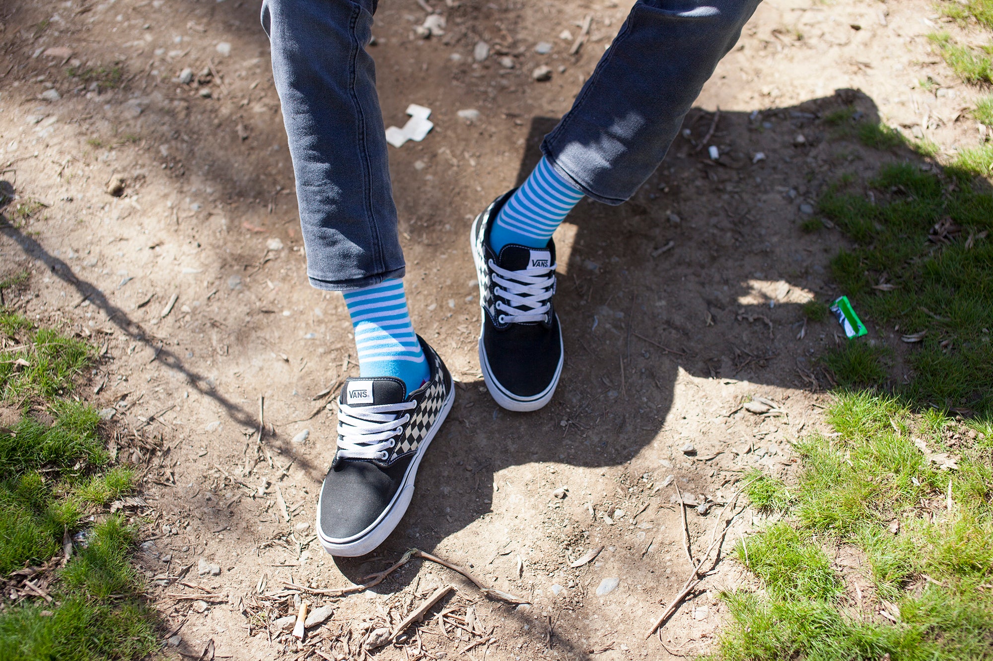 Men's Teal & Fuscia Stripe Socks