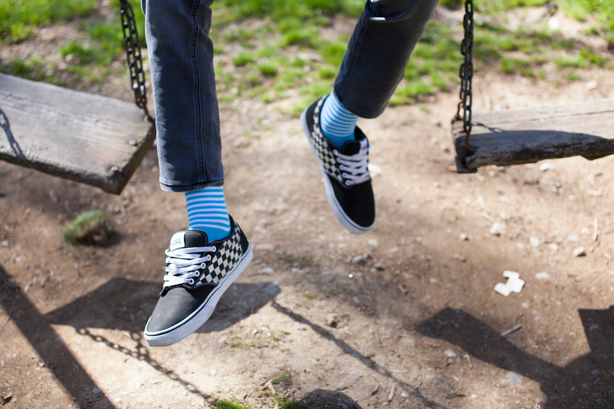Men's Teal & Fuscia Stripe Socks