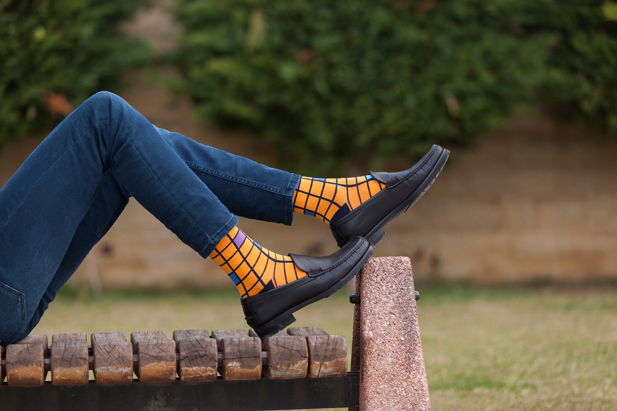 Men's Tangerine Square Socks