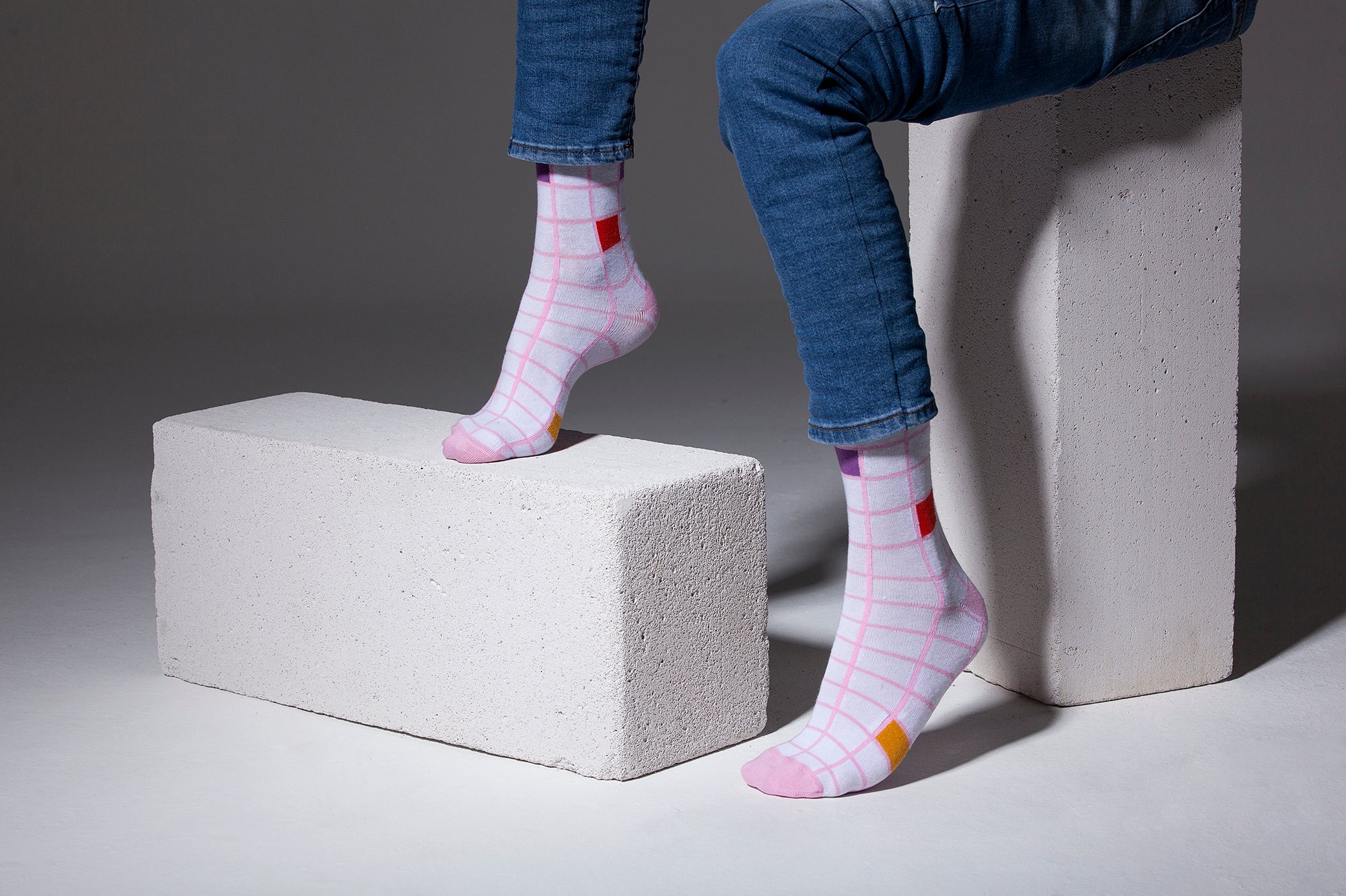 Men's Pink Square Socks