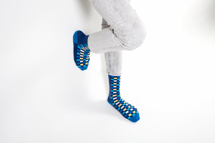 Men's Lapis Square Socks