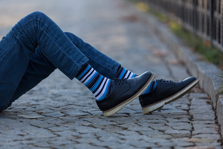 Men's Cerulean Stripe Socks