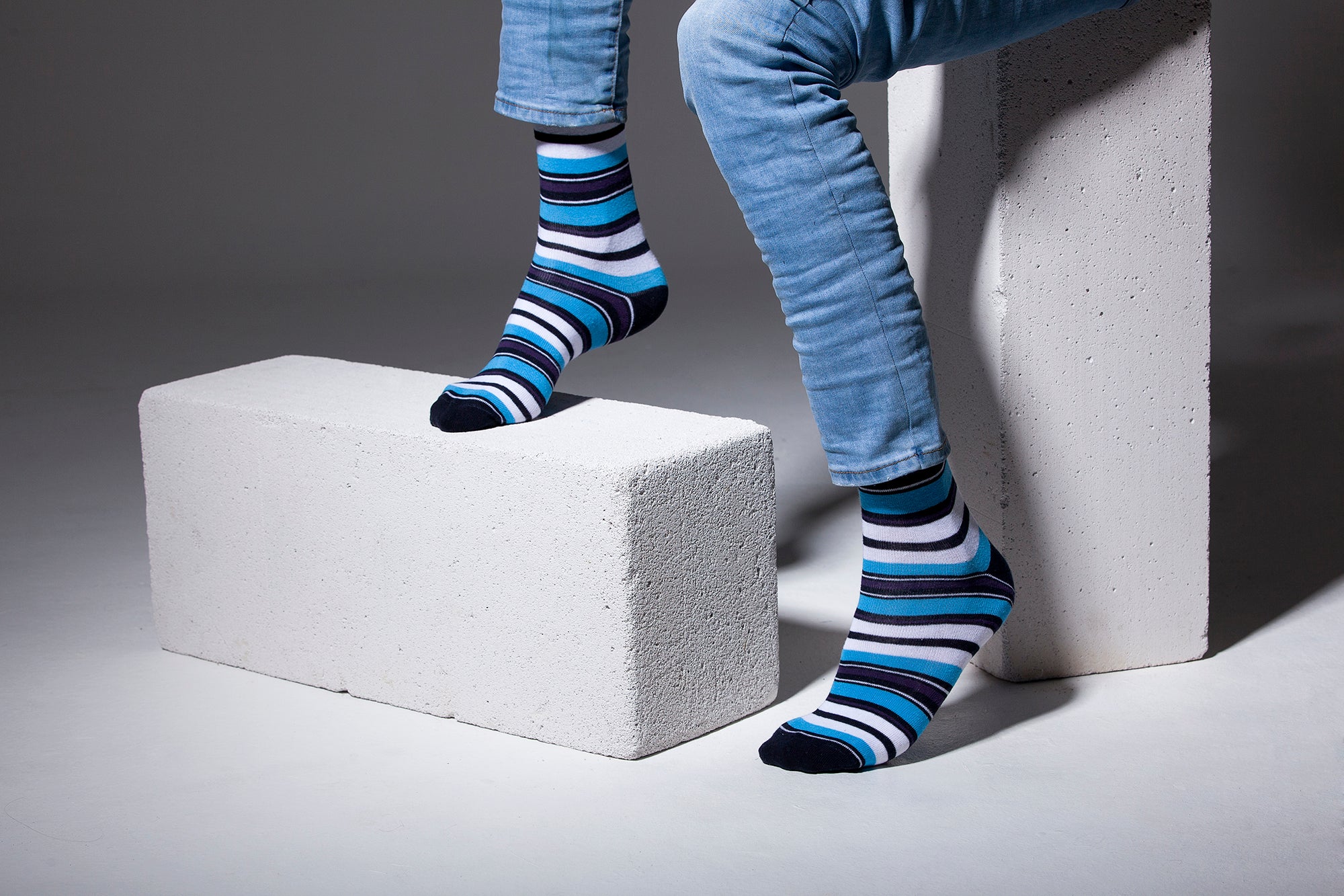 Men's Cerulean Stripe Socks