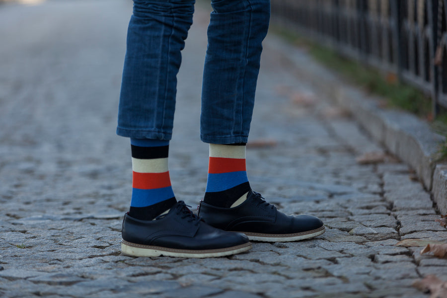 Men's Orange Sky Stripe Socks