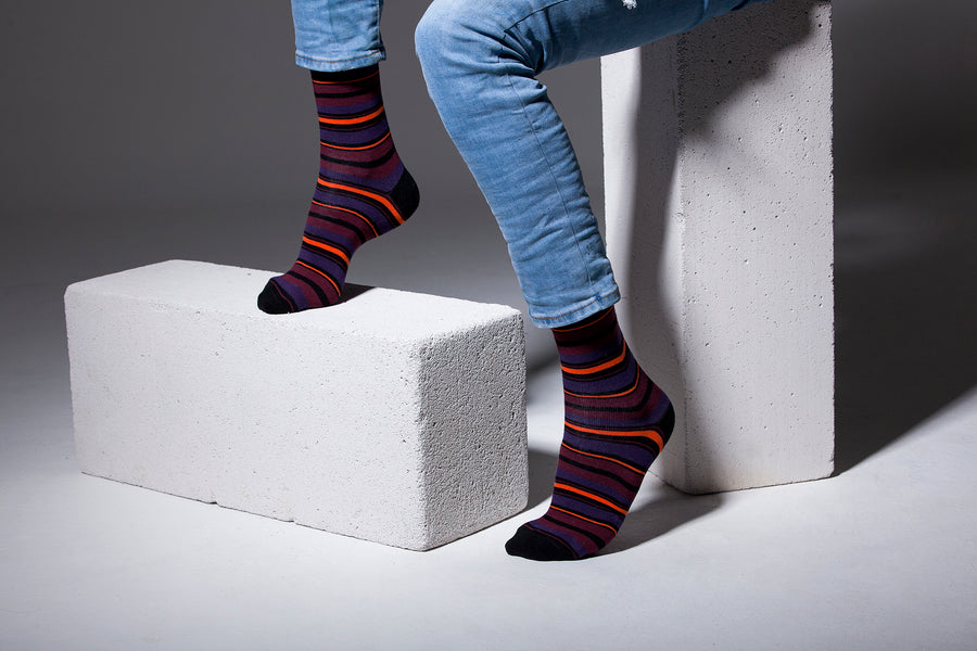 Men's Garnet Stripe Socks