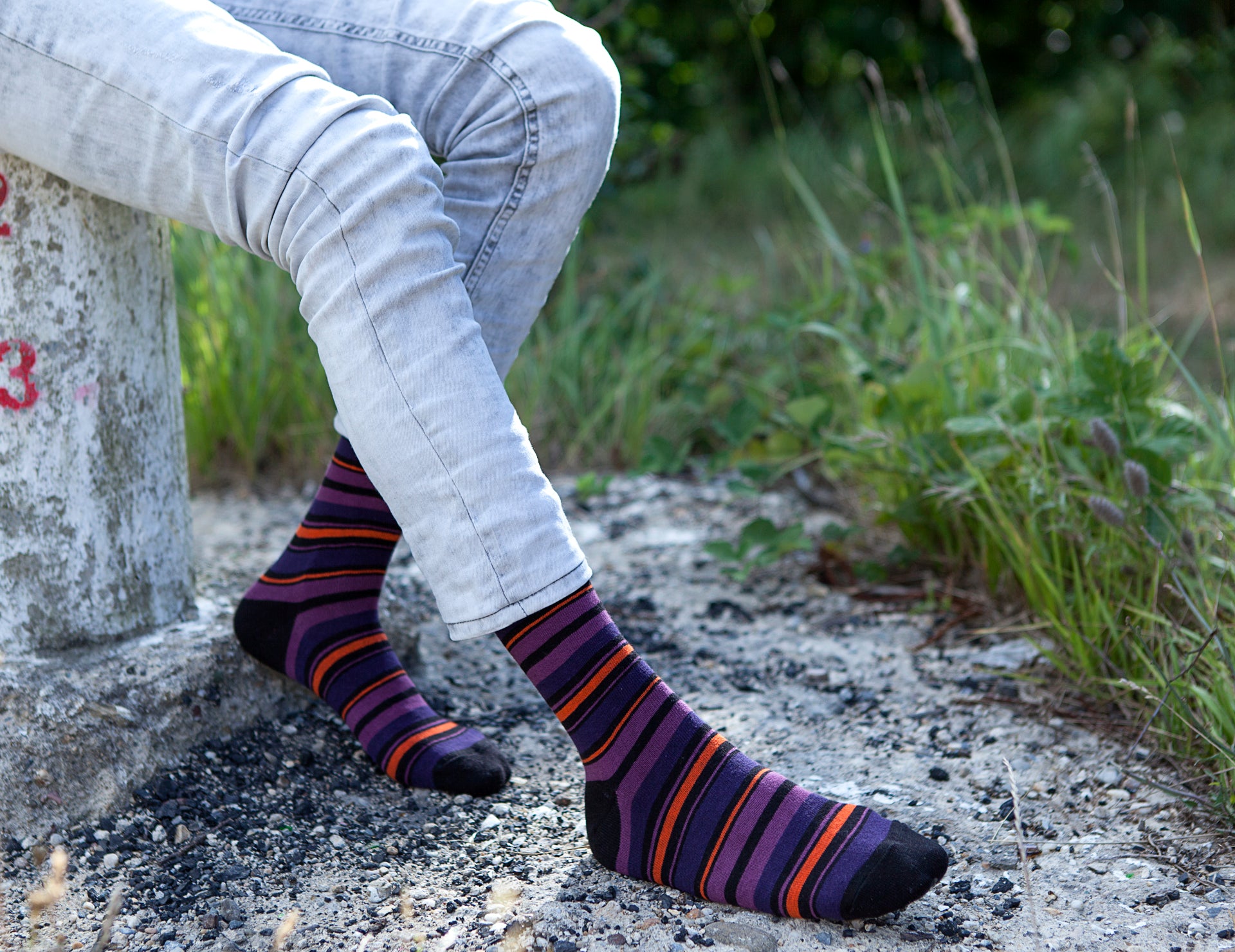 Men's Garnet Stripe Socks
