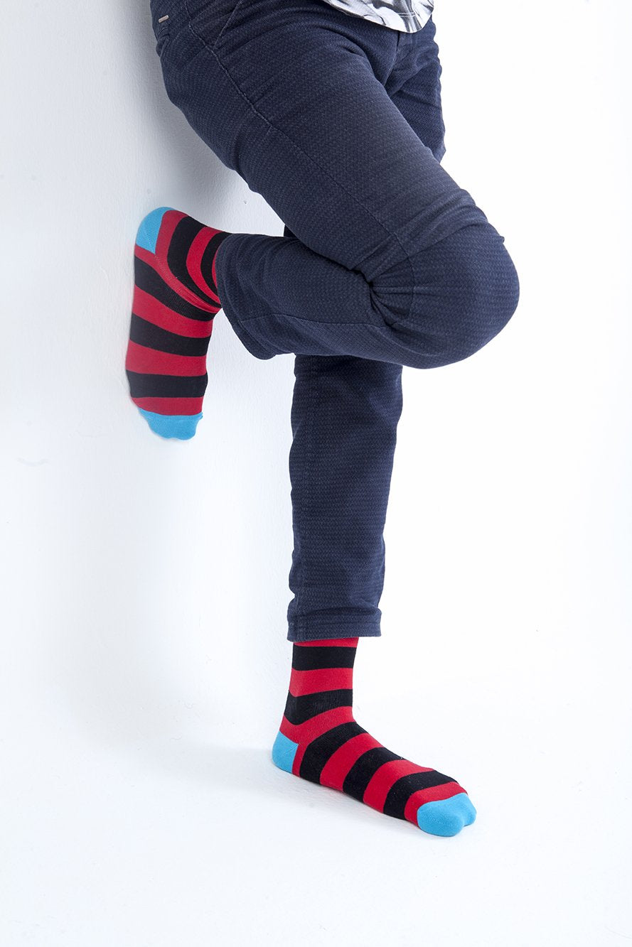 Men's Red Sky Stripe Socks