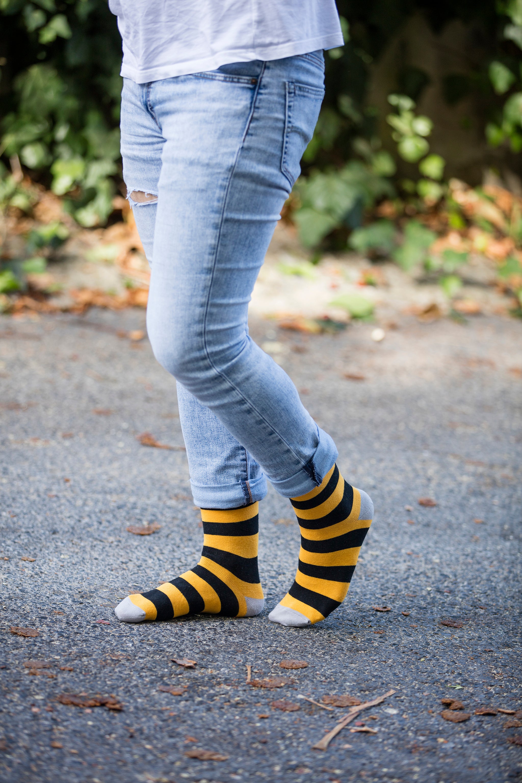 Men's Orange Stone Stripe Socks