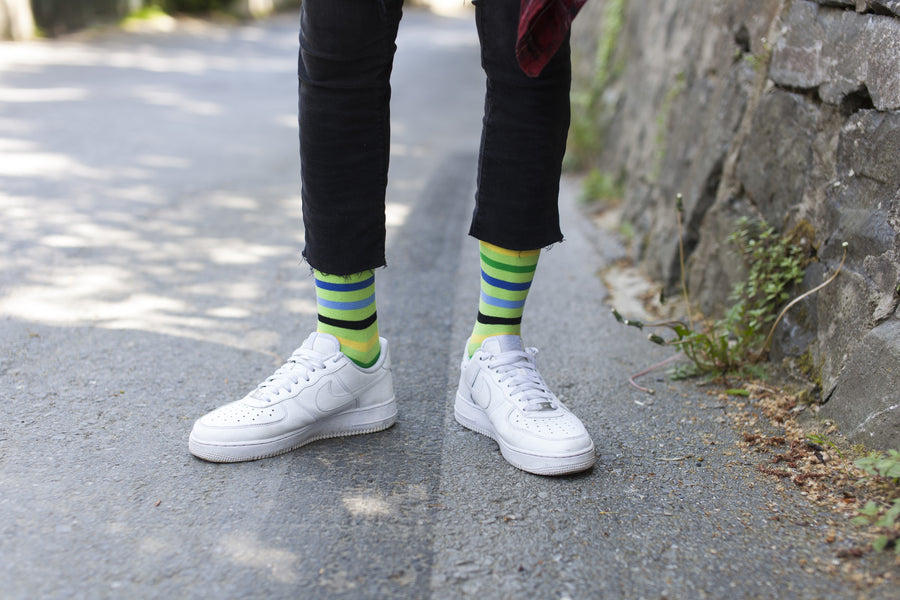 Men's Lime Stripe Socks