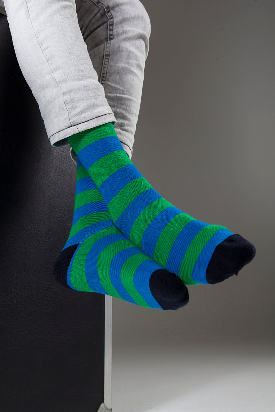 Men's Blue Grass Stripe Socks