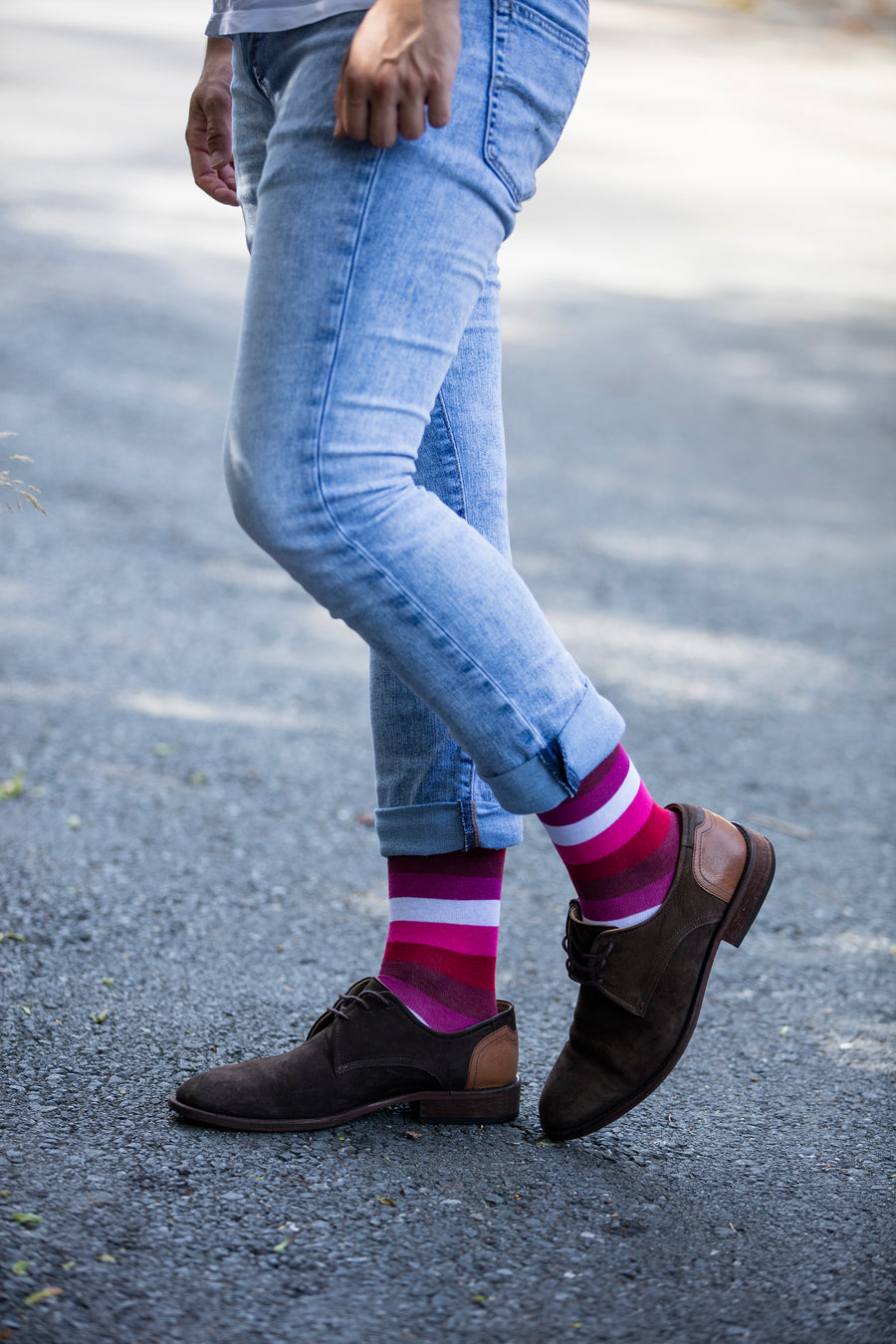 Men's Heaven Pink Stripe Socks