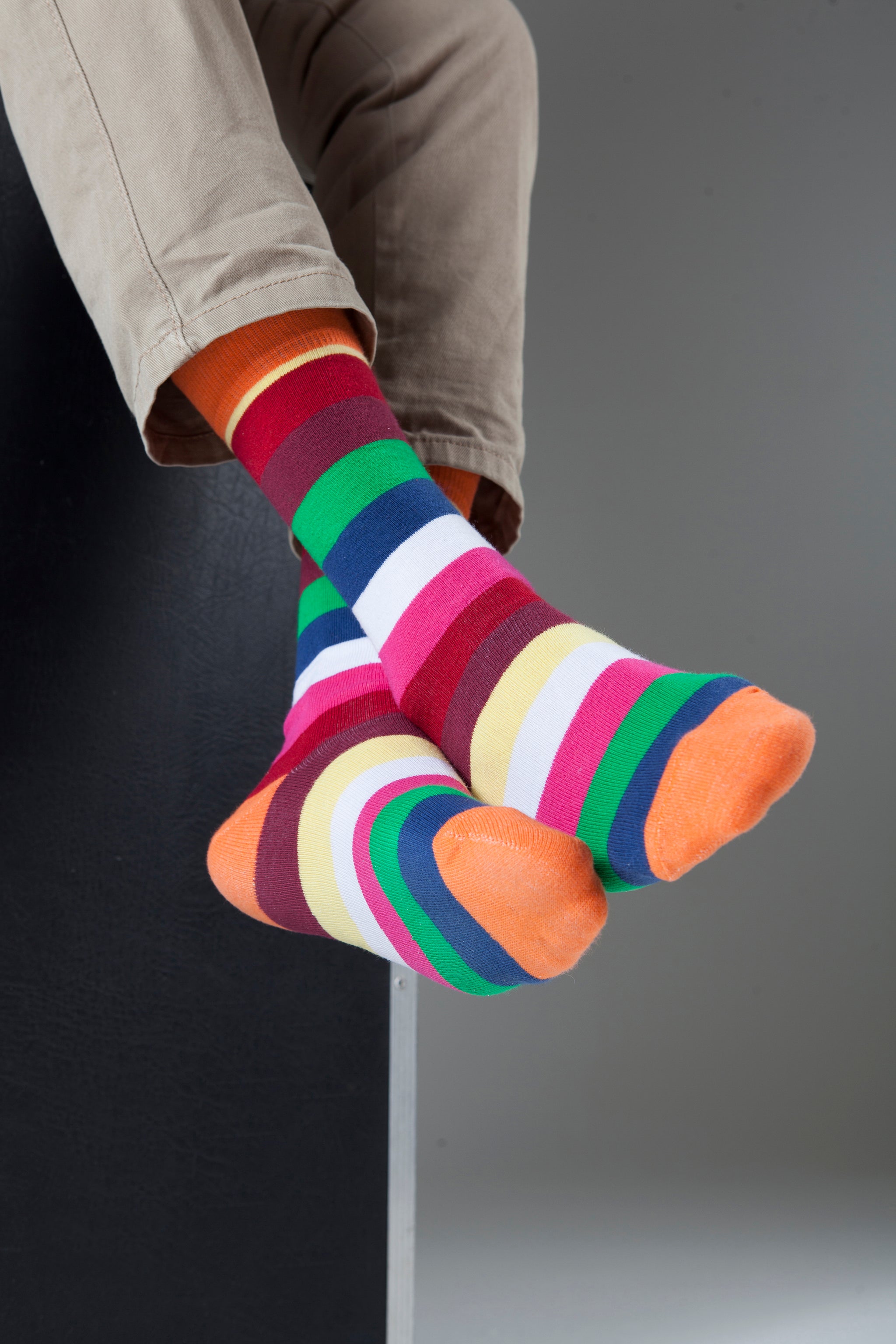 Men's Pumpkin Stripe Socks