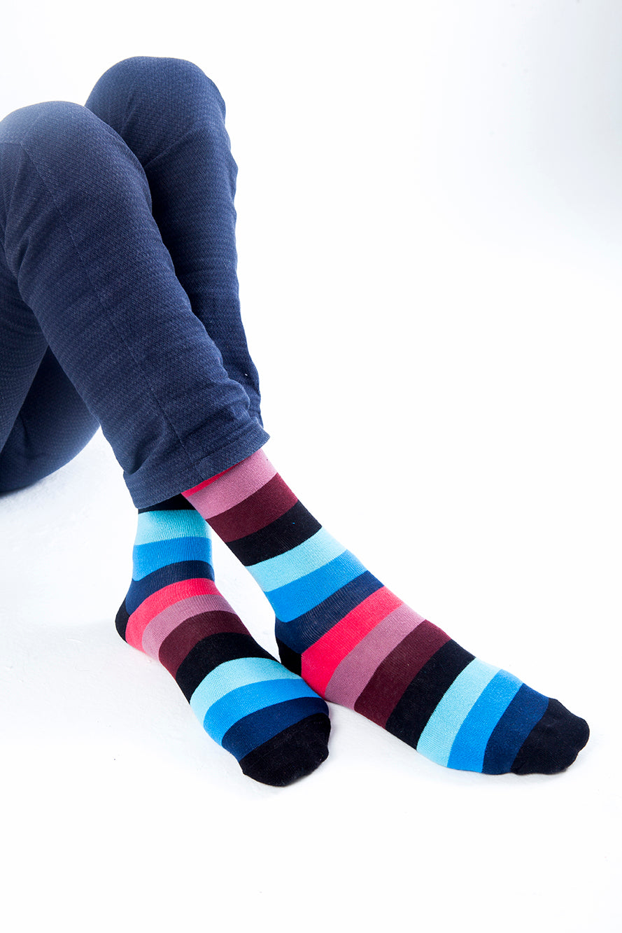 Men's Black Grape Stripe Socks