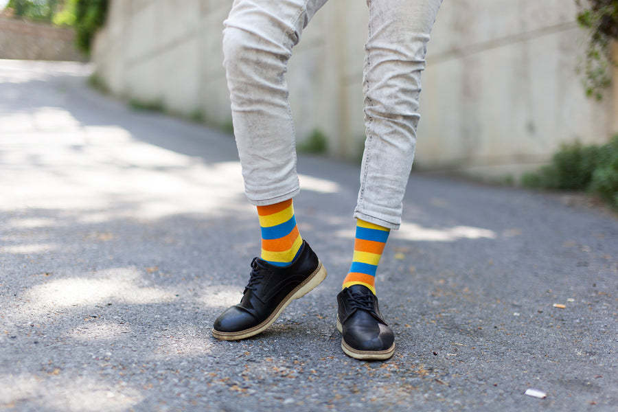 Men's Golden Bird Stripe Socks